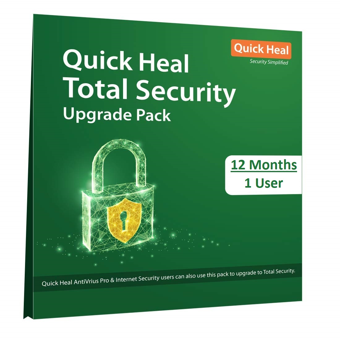 Quick heal Total Security Renewal key 1 User  1 Year